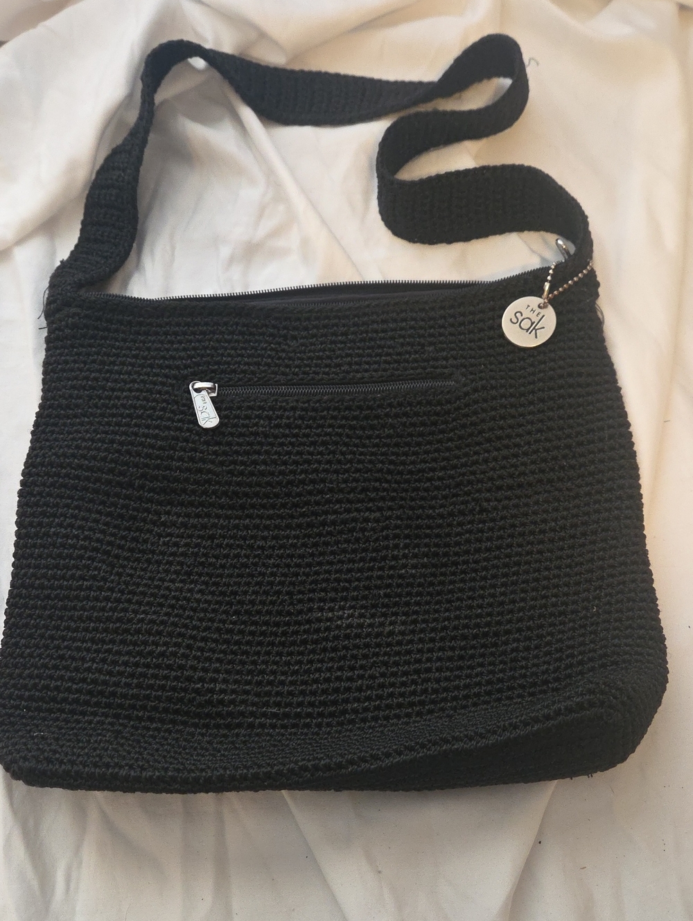 The Sak Black Crochet Crossbody Purse